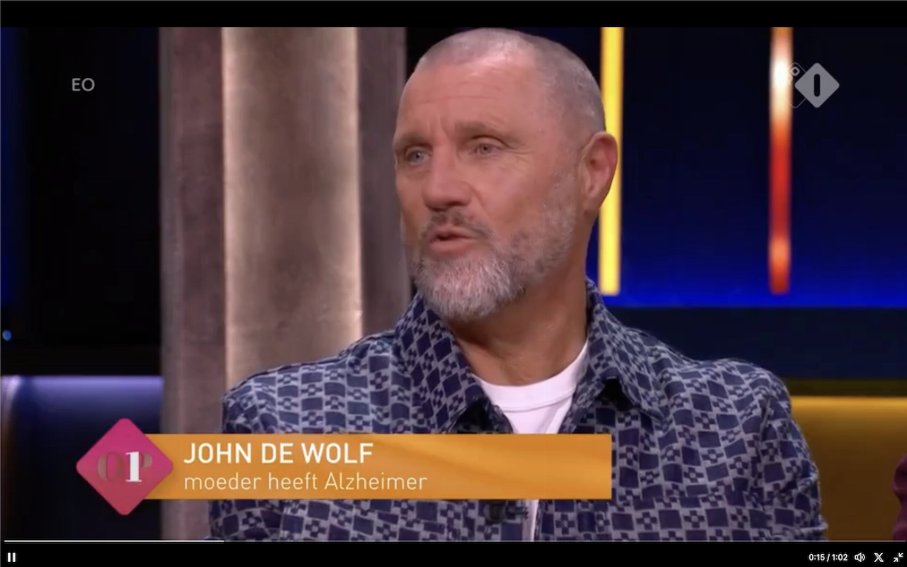 John de Wolf vertelt over omgang met zijn dementerende moeder